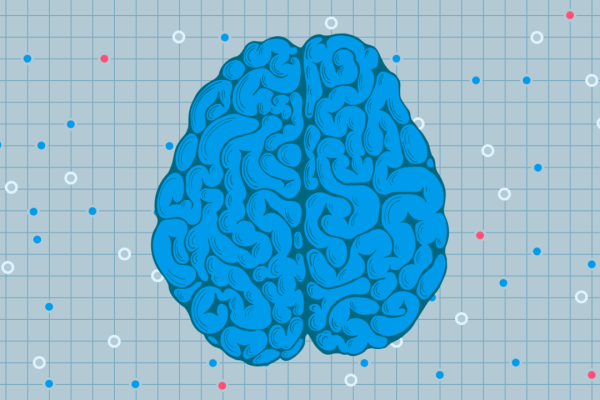 illustrated brain on a digital board